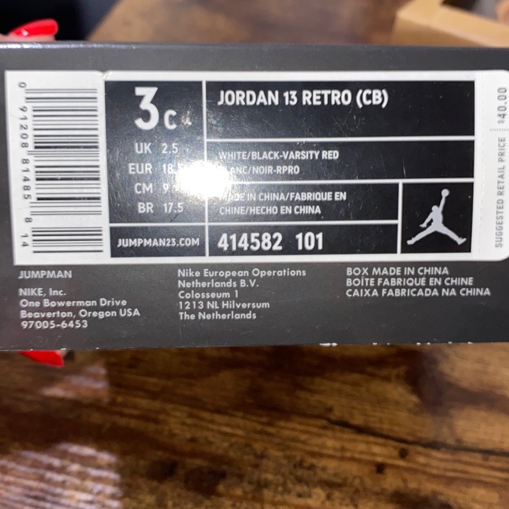3C infant Jordan 13 retro never worn
